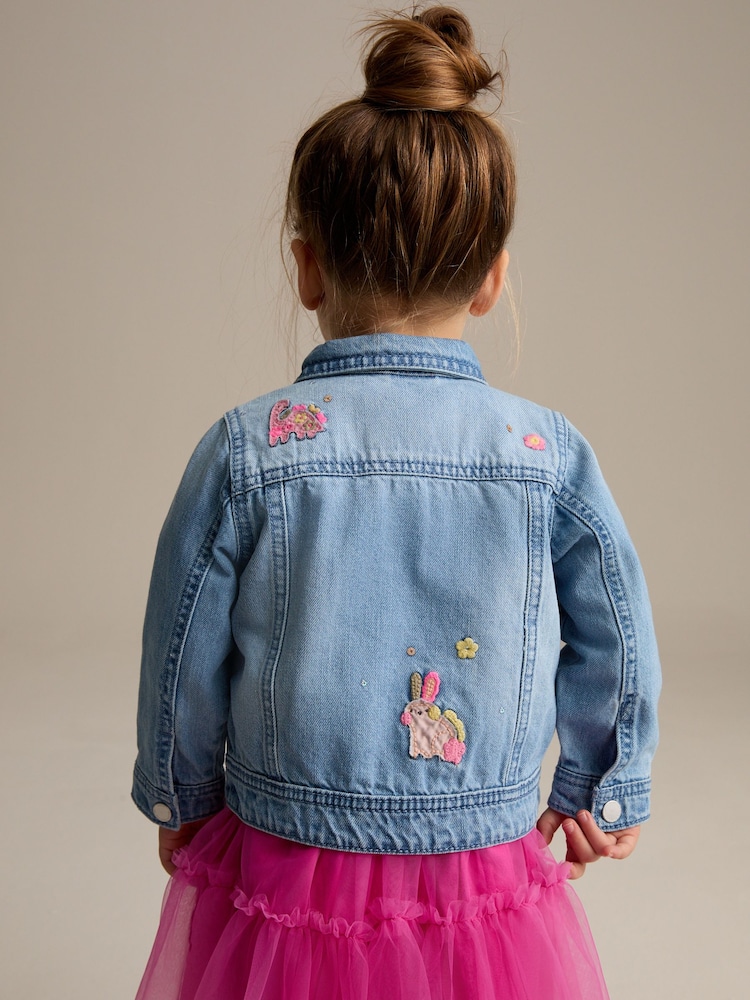 Mid Blue Denim Unicorn Western 100% Cotton Jacket (3mths-7yrs) - Image 3 of 9