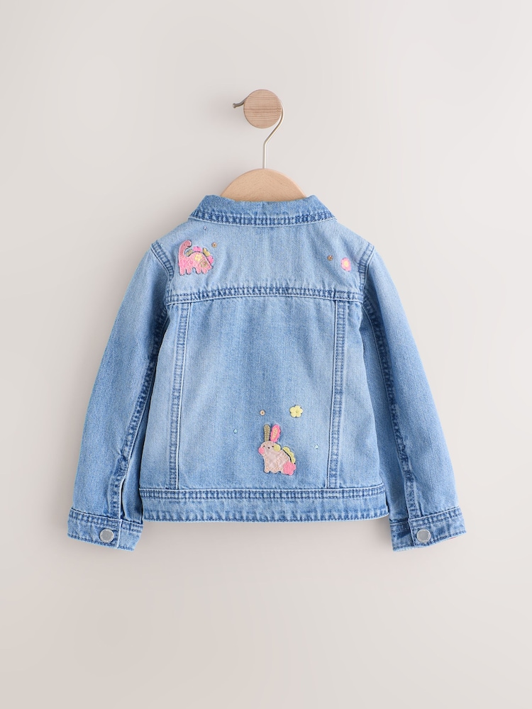 Mid Blue Denim Unicorn Western 100% Cotton Jacket (3mths-7yrs) - Image 6 of 9