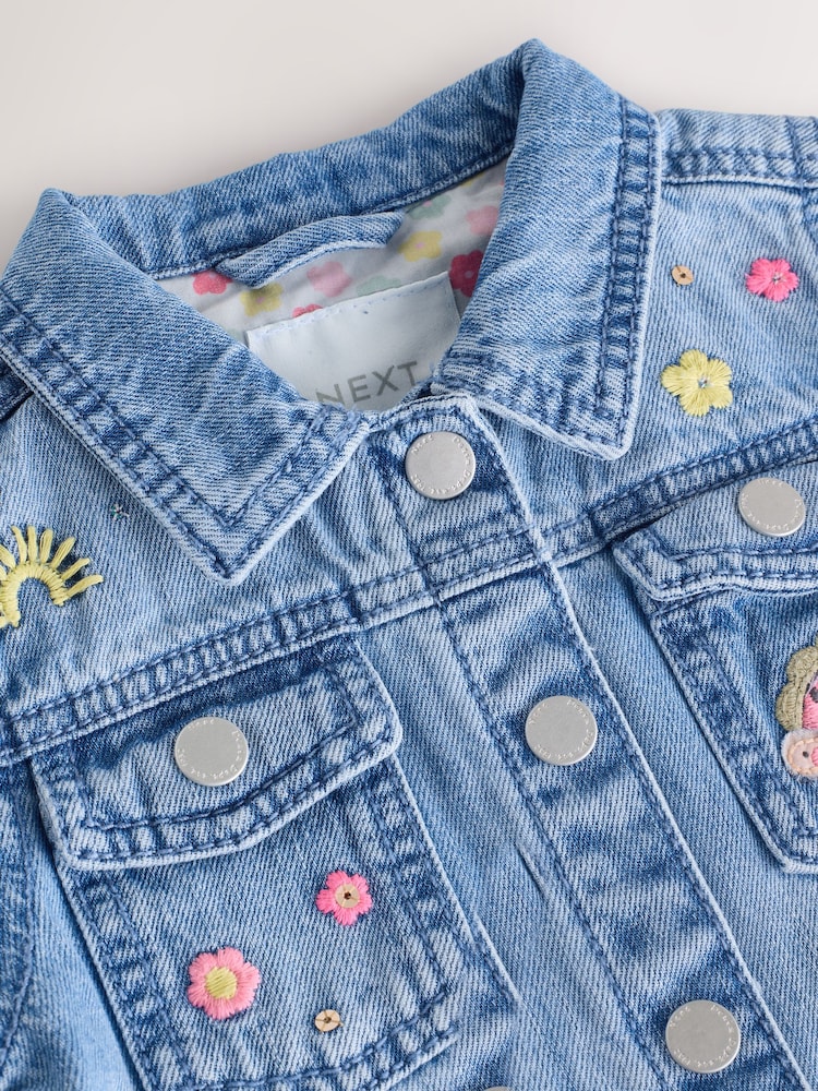 Mid Blue Denim Unicorn Western 100% Cotton Jacket (3mths-7yrs) - Image 7 of 9