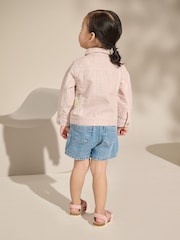 Pink 100% Cotton Stripe Emb Western Jacket (3mths-7yrs) - Image 3 of 9