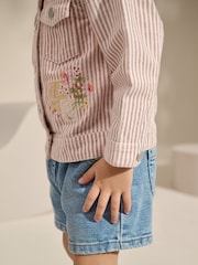 Pink 100% Cotton Stripe Emb Western Jacket (3mths-7yrs) - Image 4 of 9