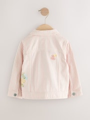 Pink 100% Cotton Stripe Emb Western Jacket (3mths-7yrs) - Image 6 of 9