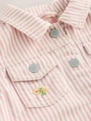 Pink 100% Cotton Stripe Emb Western Jacket (3mths-7yrs) - Image 7 of 9