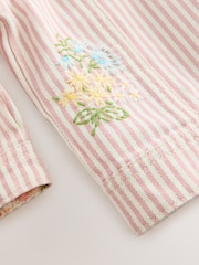 Pink 100% Cotton Stripe Emb Western Jacket (3mths-7yrs) - Image 9 of 9