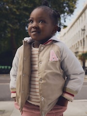 Neutral/Grey Shower Resistant Bomber Jacket (3mths-7yrs) - Image 1 of 7