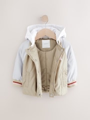 Neutral/Grey Shower Resistant Bomber Jacket (3mths-7yrs) - Image 4 of 7