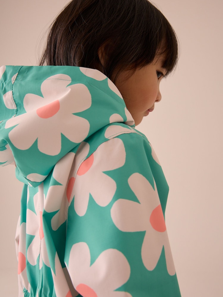 Green Floral Waterproof Hooded Puddlesuit (3mths-7yrs) - Image 4 of 9