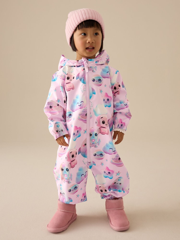 Pink Character Waterproof Hooded Puddlesuit (3mths-7yrs) - Image 1 of 8