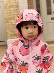 Pink Strawberry/Apple Shower Resistant Cagoule Jacket (3mths-7yrs) - Image 4 of 9