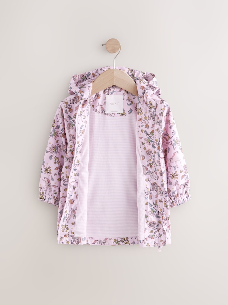 Pink Floral Unicorn Shower Resistant Cagoule Jacket (3mths-7yrs) - Image 6 of 10