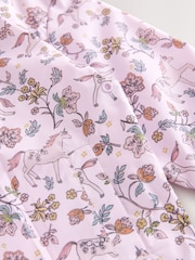 Pink Floral Unicorn Shower Resistant Cagoule Jacket (3mths-7yrs) - Image 9 of 10