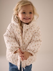 Multi Ecru Cream Shower Resistant Printed Padded Coat (3mths-7yrs) - Image 1 of 10