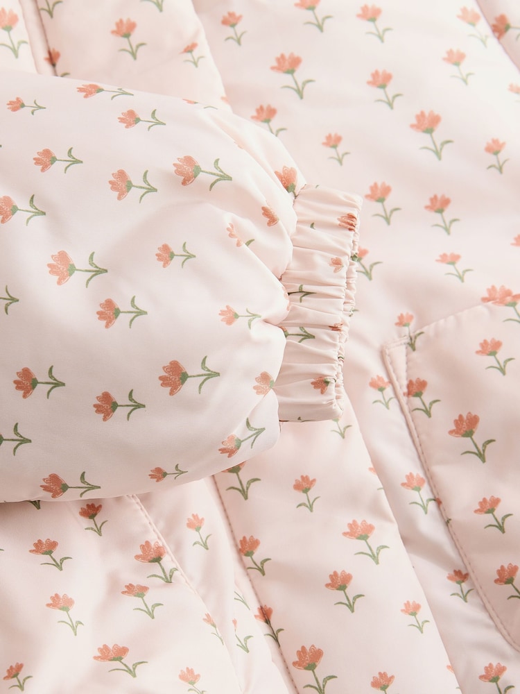 Multi Ecru Cream Shower Resistant Printed Padded Coat (3mths-7yrs) - Image 10 of 10