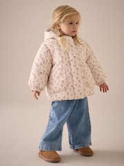 Multi Ecru Cream Shower Resistant Printed Padded Coat (3mths-7yrs) - Image 2 of 10
