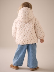 Multi Ecru Cream Shower Resistant Printed Padded Coat (3mths-7yrs) - Image 3 of 10