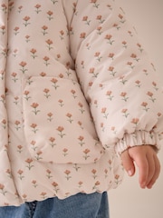 Multi Ecru Cream Shower Resistant Printed Padded Coat (3mths-7yrs) - Image 4 of 10