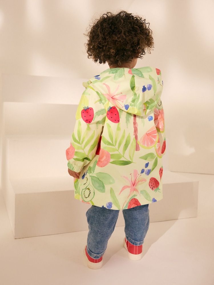 Gelb mit Obstmotiv - Spritzwasserbeständige Regenjacke (3 Monate bis 7 Jahre) - Bild 2 von 7 Gelb mit Obstmotiv - Spritzwasserbeständige Regenjacke (3 Monate bis 7 Jahre) - Bild 2 von 7