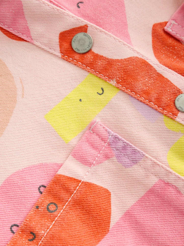Multi Pastel 100% Cotton Printed Shacket and Shorts Set (3mths-7yrs) - Image 11 of 11