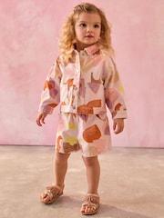 Multi Pastel 100% Cotton Printed Shacket and Shorts Set (3mths-7yrs) - Image 2 of 11