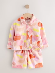 Multi Pastel 100% Cotton Printed Shacket and Shorts Set (3mths-7yrs) - Image 7 of 11