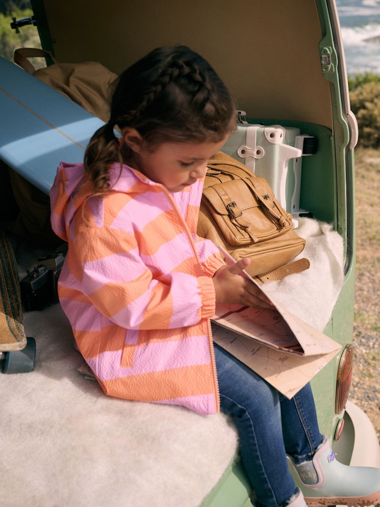 Pink And Orange Stripe Shower Resistant Cagoule Jacket (3mths-7yrs) - Image 3 of 8