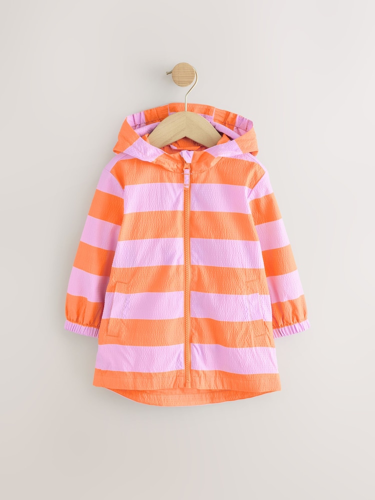Pink And Orange Stripe Shower Resistant Cagoule Jacket (3mths-7yrs) - Image 4 of 8