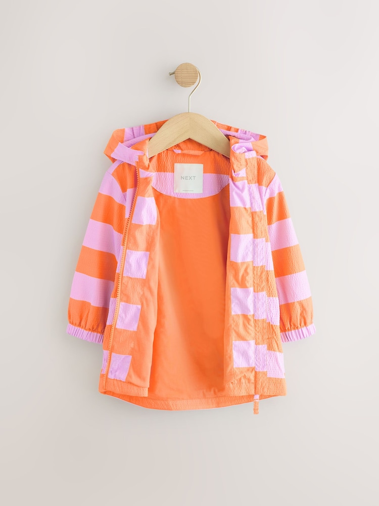 Pink And Orange Stripe Shower Resistant Cagoule Jacket (3mths-7yrs) - Image 6 of 8