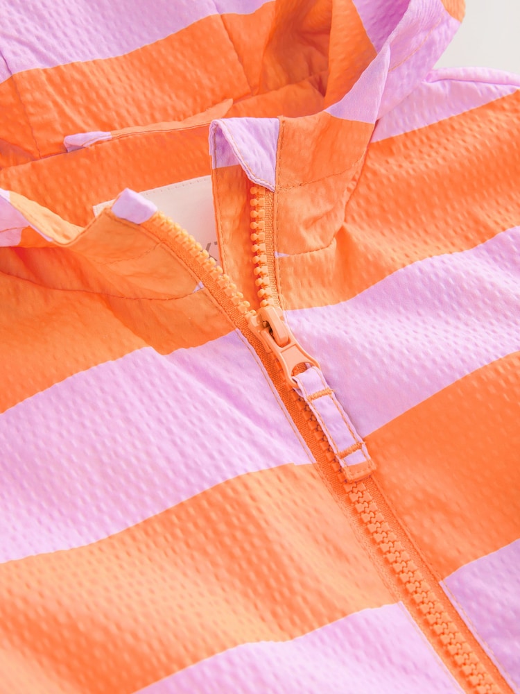 Pink And Orange Stripe Shower Resistant Cagoule Jacket (3mths-7yrs) - Image 7 of 8