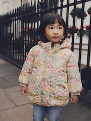 Multi Yellow Shower Resistant Printed Padded Coat (6mths-7yrs) - Image 3 of 9