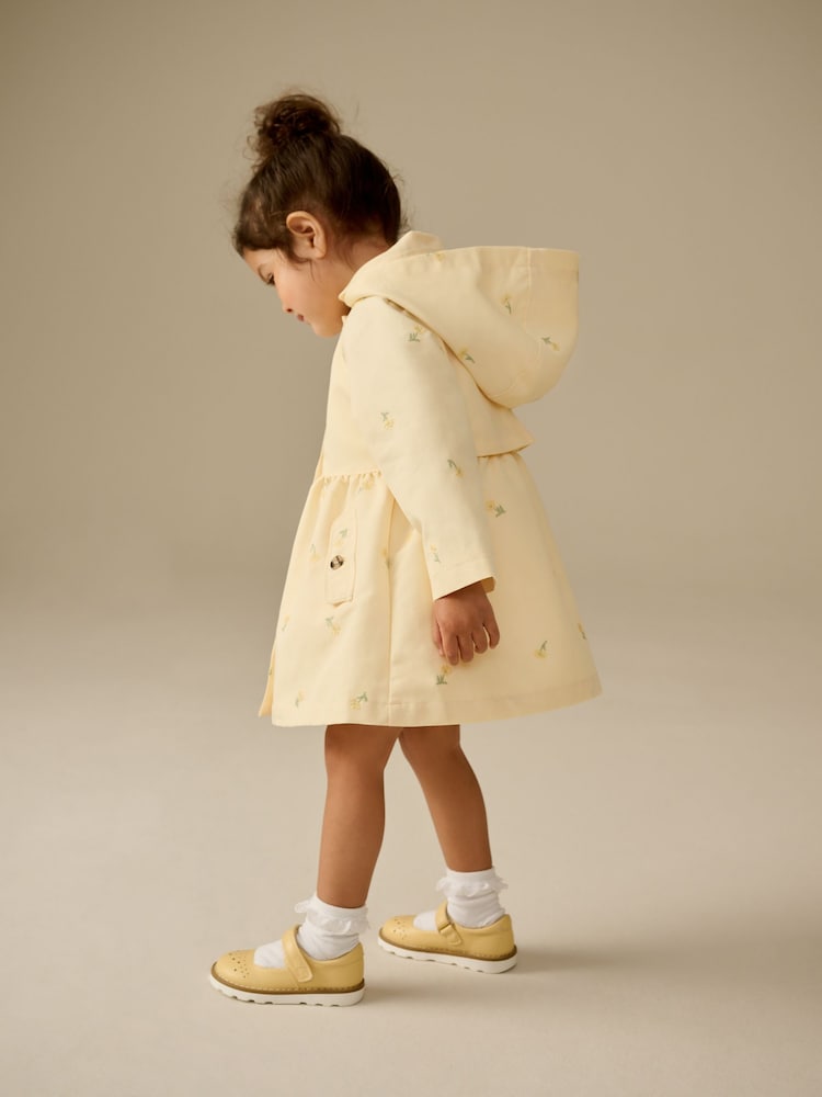 Lemon Yellow Shower Resistant Hooded Trench Coat (3mths-7yrs) - Image 2 of 8