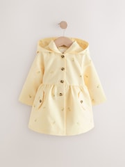 Lemon Yellow Shower Resistant Hooded Trench Coat (3mths-7yrs) - Image 4 of 8