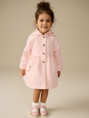 Pink Shower Resistant Hooded Trench Coat (3mths-7yrs) - Image 1 of 8