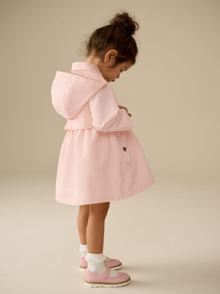 Pink Shower Resistant Hooded Trench Coat (3mths-7yrs) - Image 2 of 8