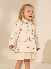 Neutral Cherry Printed Shower Resistant Trench Coat (3mths-7yrs) - Image 1 of 9
