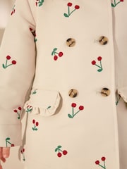 Neutral Cherry Printed Shower Resistant Trench Coat (3mths-7yrs) - Image 4 of 9