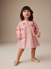 Pink Heart Pleated Sleeve Cardigan (3mths-10yrs) - Image 2 of 7