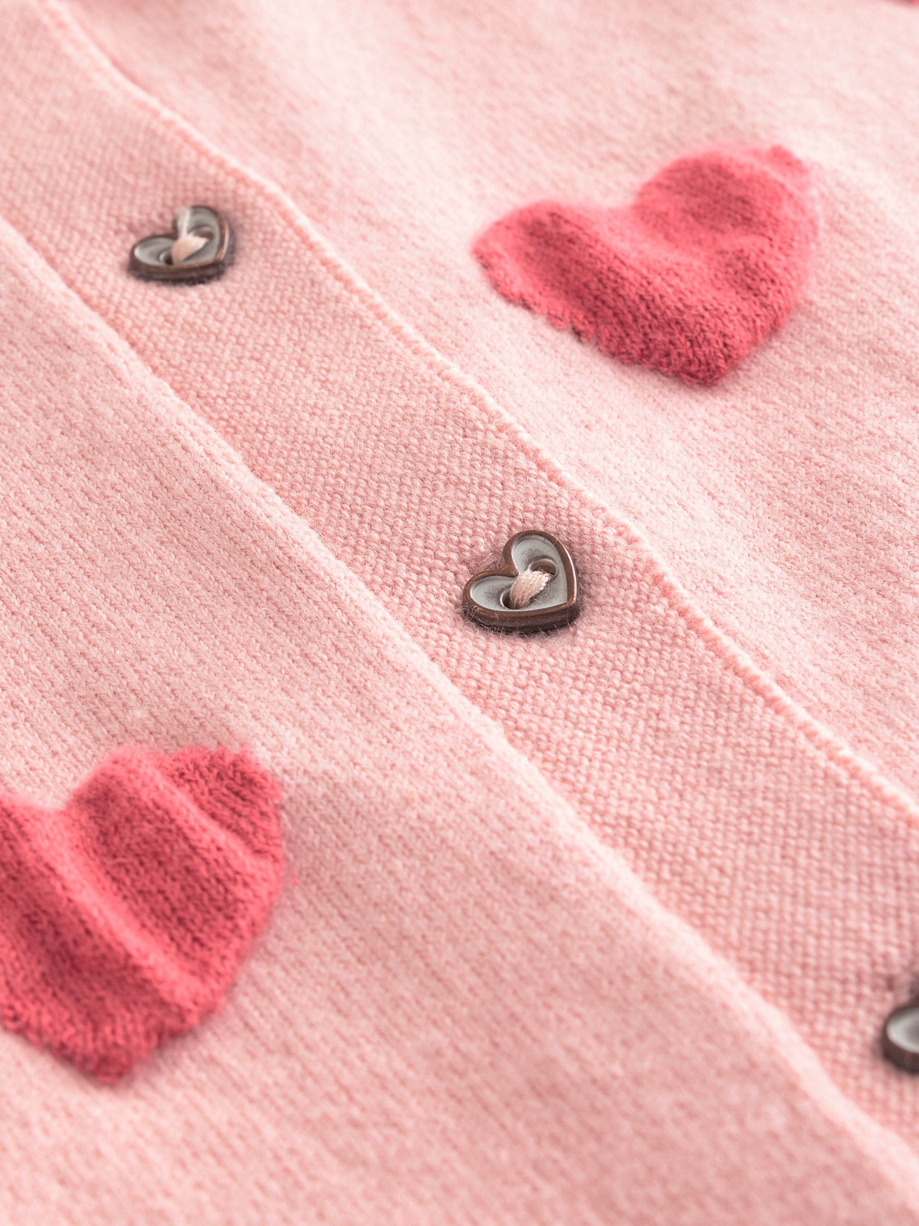 Buy Pink Heart Pleated Sleeve Cardigan (3mths-10yrs) from the Next