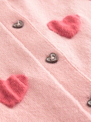 Pink Heart Pleated Sleeve Cardigan (3mths-10yrs) - Image 6 of 7