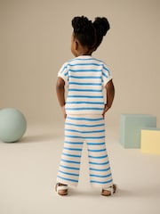 Blau/Weiß - Set aus gestreiftem Tanktop und Hose aus 100 % Baumwolle (3M.–7J.) - Bild 2 von 9