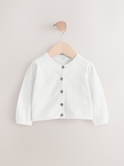 White Pleated Sleeve Cardigan (3mths-10yrs) - Image 2 of 5