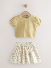 Yellow 100% Cotton Jumper and Skirt Set (3mths-7yrs) - Image 4 of 8