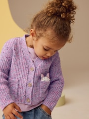 Purple Cat Pocket Cardigan (3mths-7yrs) - Image 1 of 8
