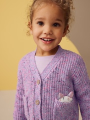 Purple Cat Pocket Cardigan (3mths-7yrs) - Image 3 of 8
