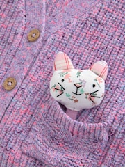 Purple Cat Pocket Cardigan (3mths-7yrs) - Image 7 of 8