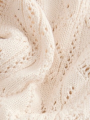 Ecru 100% Cotton V-Neck Knitted Cardigan (3mths-7yrs) - Image 7 of 8