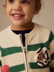 Bež - Crochet Zip pletena jopa (3m-7let) - Slika 4 iz 8