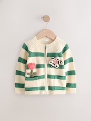 Bež - Crochet Zip pletena jopa (3m-7let) - Slika 5 iz 8