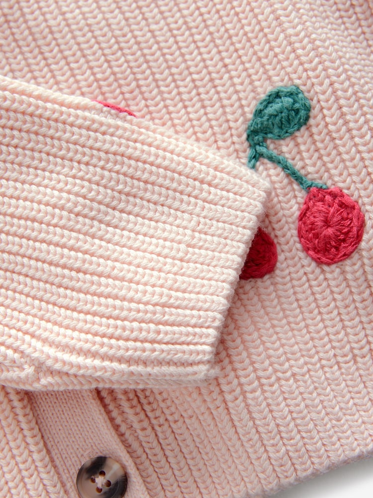 Pink Cherry V-Neck 100% Cotton Cardigan (3mths-7yrs) - Image 7 of 7