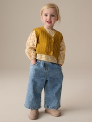 Ochre Yellow 100% Cotton Blouse and Tank Set (3mths-7yrs) - Image 2 of 10