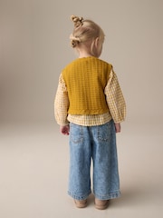 Ochre Yellow 100% Cotton Blouse and Tank Set (3mths-7yrs) - Image 3 of 10